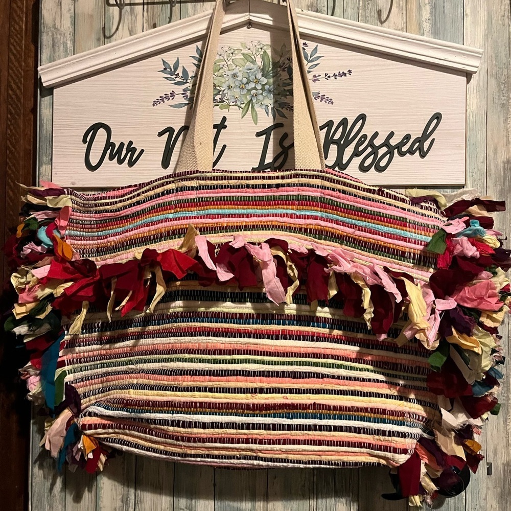Raj for Anthropologie Colorful Guatemala Tote XL - Picture 5 of 8